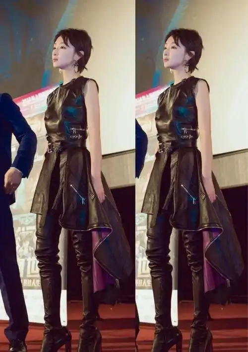 时尚洋气!周冬雨穿半截"靴裤"吸睛无数!