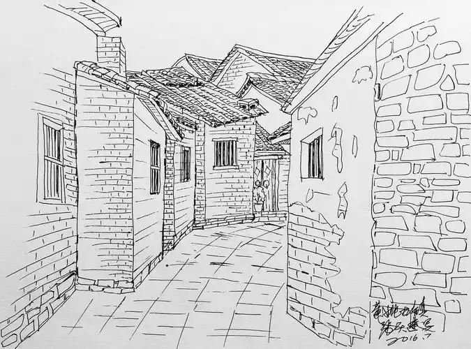 古镇图片手绘风景 周庄图片风景图片大全-图片大观-奇异网