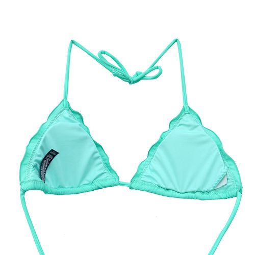 比基尼新款欧美三角度假黑白单件上衣泳衣荷叶比基尼