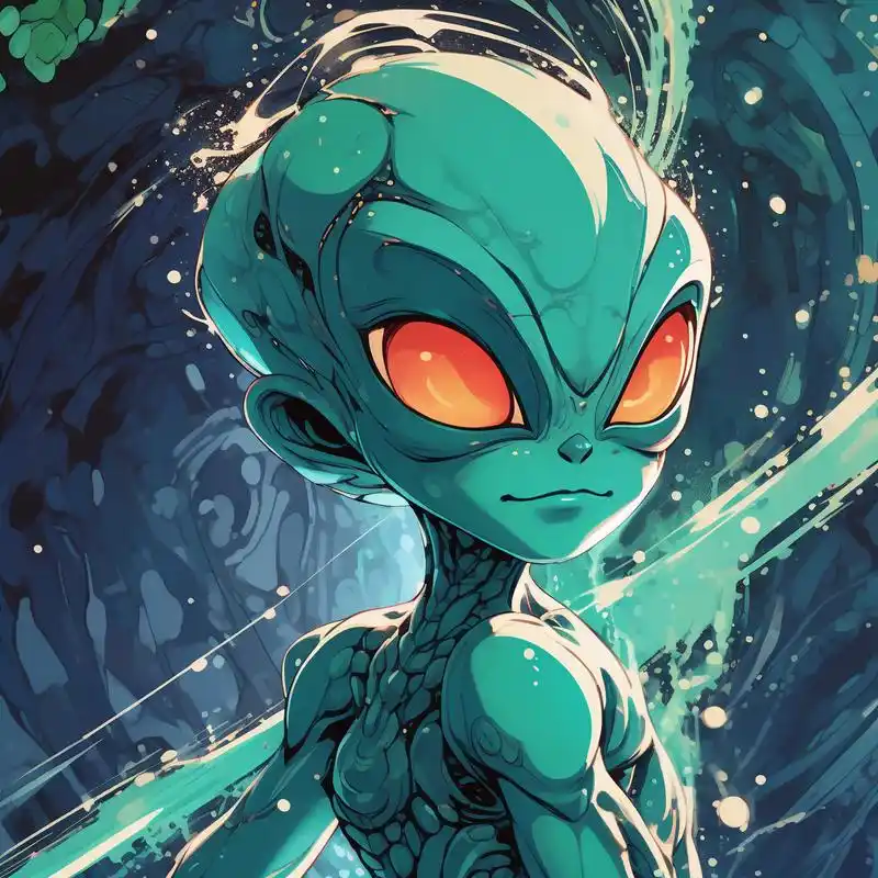 蓝绿色外星人头像👽