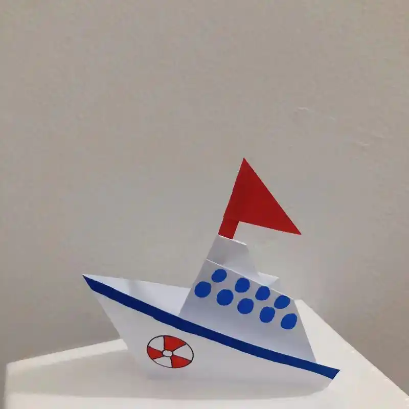 发个库存手工折纸简易版小军舰几步就完成了简单立体附过程图你学会了