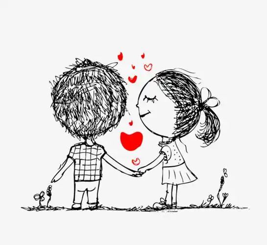 卡通手绘情侣