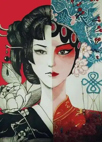 国风花旦画了一个小花旦京剧—花旦|纯艺术|绘画|潜望镜来自写肉段子