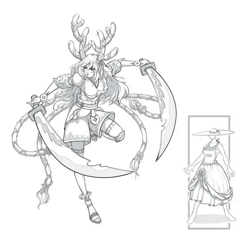 角色原画线稿及上色