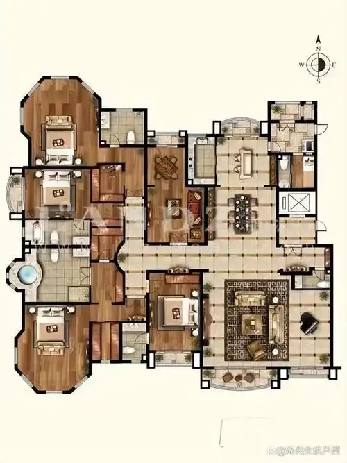 今天为大家带来一款建筑面积528平米的浦东江景豪宅,生活区与休息区