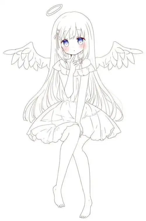 绘画素材分享 | 线稿分享第2期——新手练习·动漫萝莉风少女线稿84p