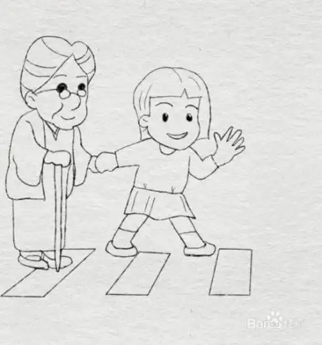 简笔画--文明礼仪之助人为乐--过马路