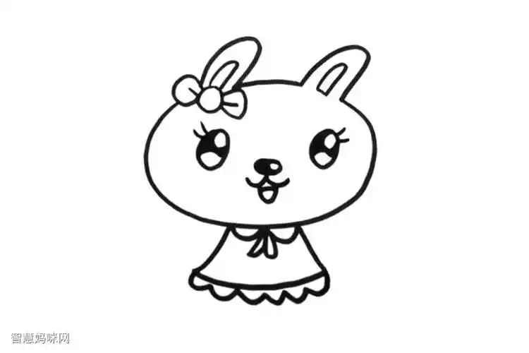 简单可爱小白兔怎么画