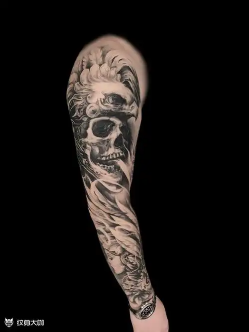 欧美 花臂_纹身图案手稿图片_叶森的纹身作品集