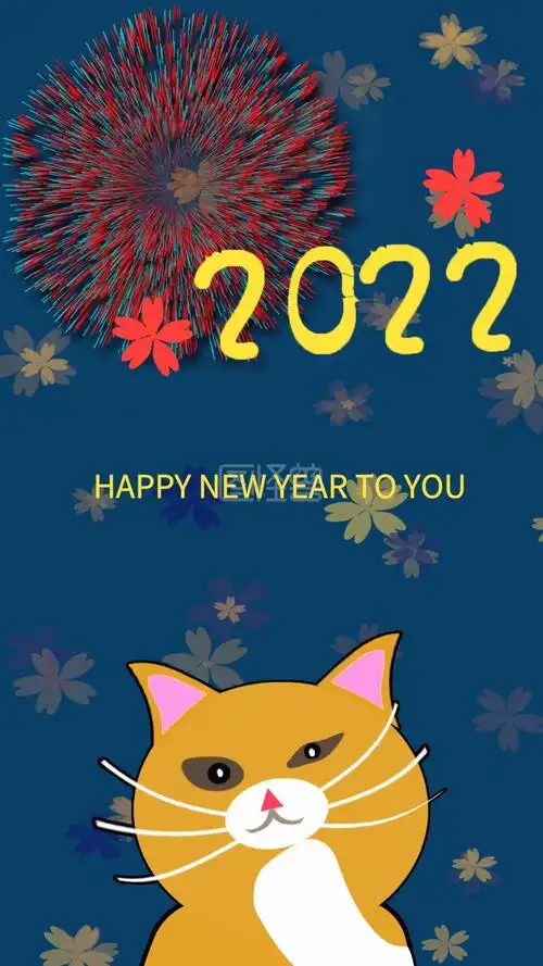 手机壁纸30烟花2021可爱猫简约风