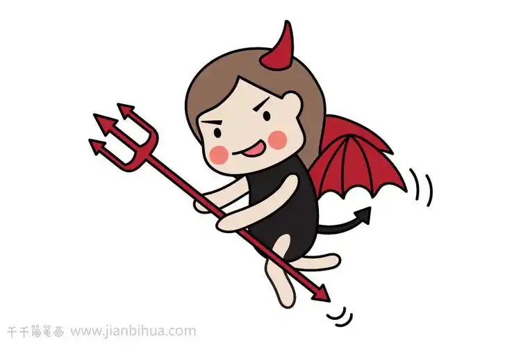 教你画q版恶魔手帐素材简笔画