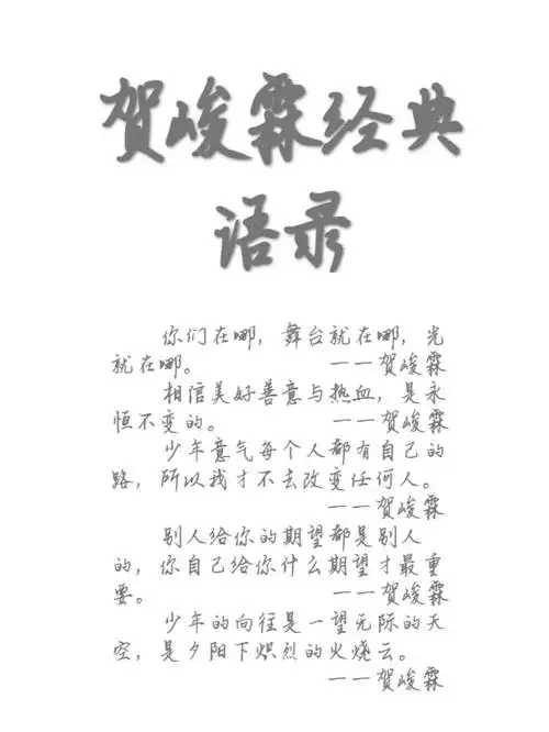 贺峻霖经典语录