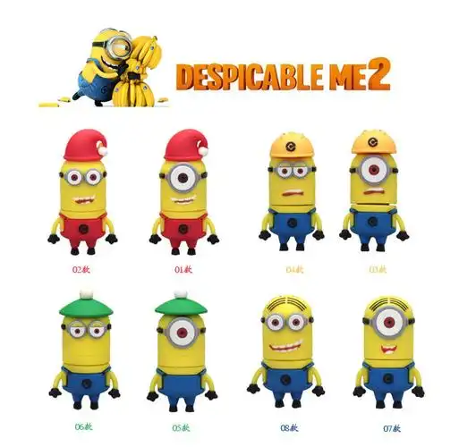 供应 小黄人u盘圣诞节日礼品u盘 可定制 帽子小黄人8g 16g 32g