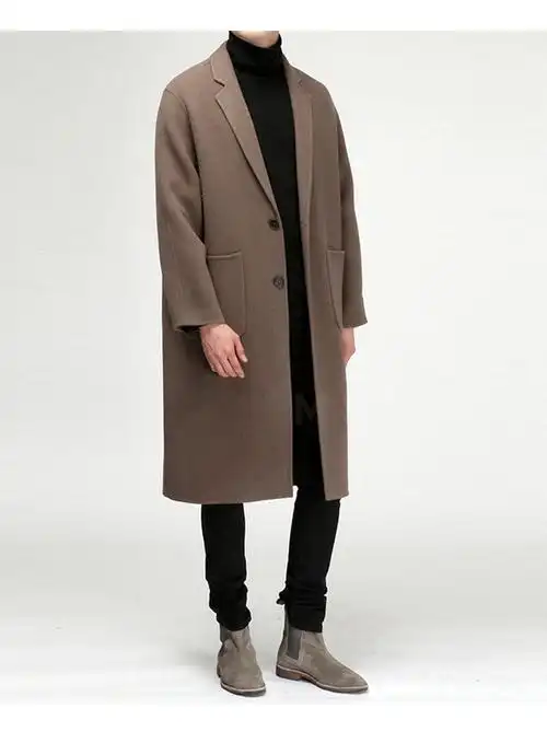 韩版冬季双面羊绒羊毛呢子大衣男士中长款妮子外套男风衣加厚青年