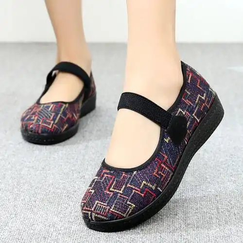 舒适老北京布鞋女单中老年妈妈鞋浅口春季老人女鞋60岁布鞋