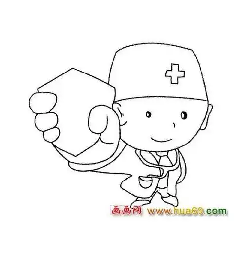 医生拿着针管简笔画