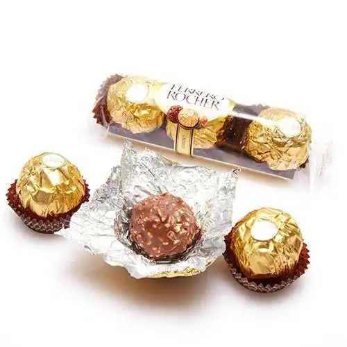 ferrero rocher费列罗榛果威化牛奶巧克力制品3粒 37.5g(意大利进口