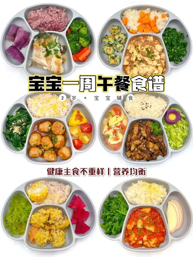 宝宝一周午餐不重样,健康主食搭配,营养均衡#宝宝食谱 #宝宝 - 抖音