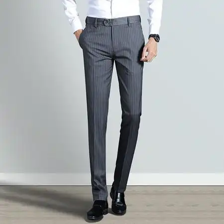 西裤男修身西服裤子商务休闲直筒正装男士上班四季韩版薄款西装裤图片