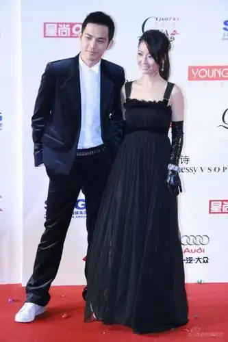 图文:07风尚大典红毯风情 林心如钟汉良黑衣秀