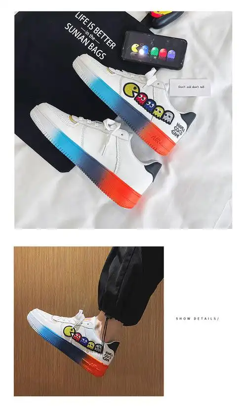 花花公子 2021新款春季网红款情侣小鞋子潮流百搭休闲运动潮鞋 di帮