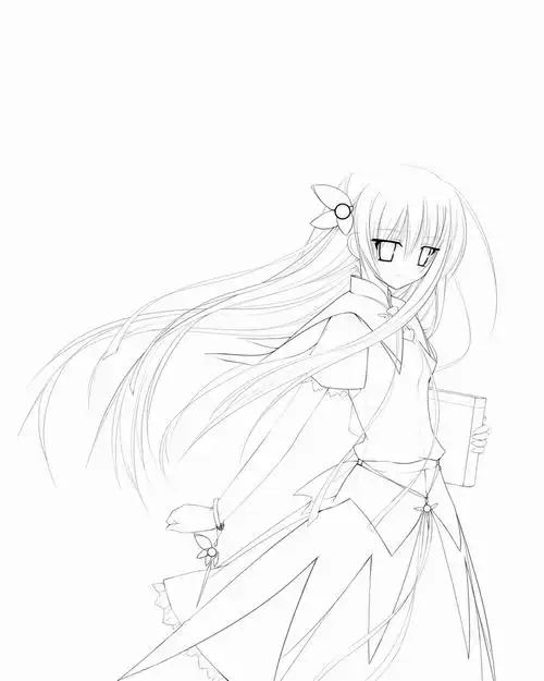 线稿 动漫 素描 速写 铅笔画 黑白