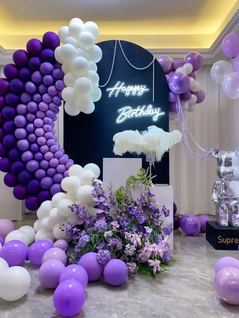 生日派对高清壁纸.#气球布置 #生日布置 #仪式感  简单  - 抖音
