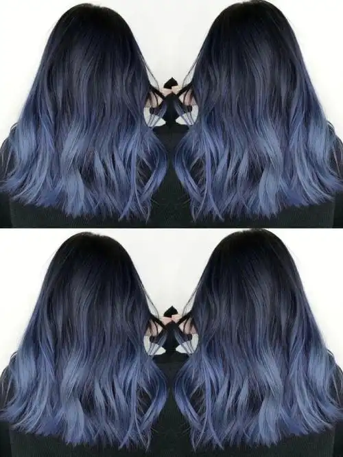 巴黎画染蓝色渐变也太好看了闺蜜一直夸喔