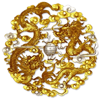 双龙戏珠 中国风 金色质感