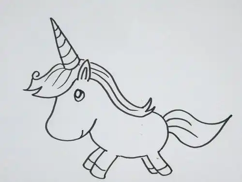 5独角兽简笔画教程5  0108  来源好看视频-简笔画独角兽 简单好学 6