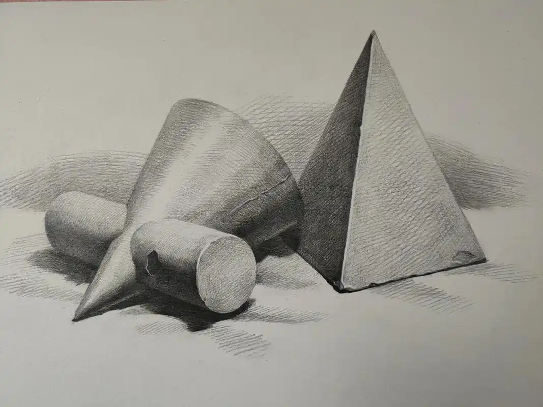 零基础学画画,石膏几何体基础#抖音图文来了 #素描 #素描静 - 抖音