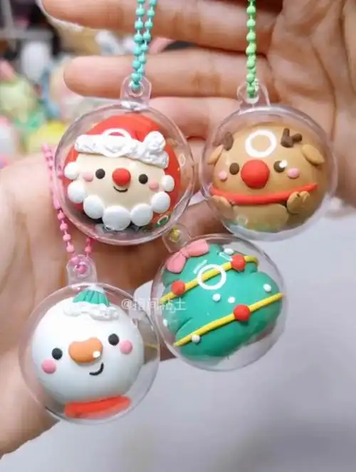 粘土教程 一学就会的可爱圣诞节粘土挂件