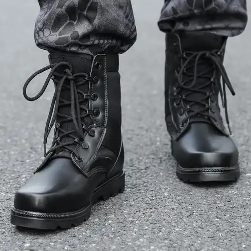 秋冬季07作战靴军靴男女特种兵军鞋加绒羊毛陆战沙漠战术靴作训鞋