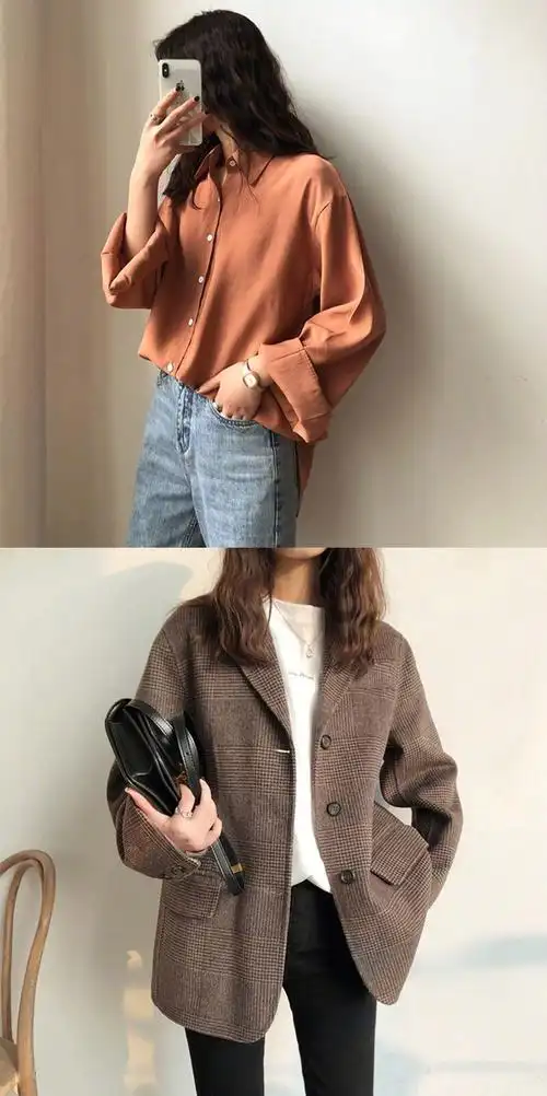 早春简约主义韩系穿搭示范,文艺且复古.