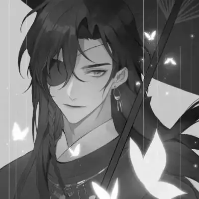 漫画古风男生头像黑白高清图片