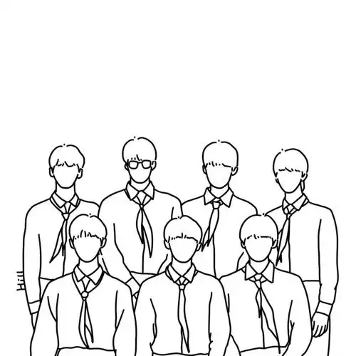 tnt时代少年团  #简笔画  #线稿 #插画
