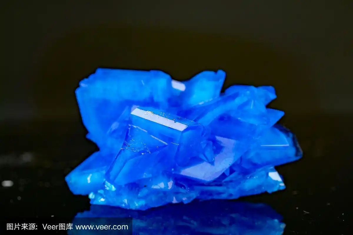 自然,矿物质,蓝色,水晶,黑色背景