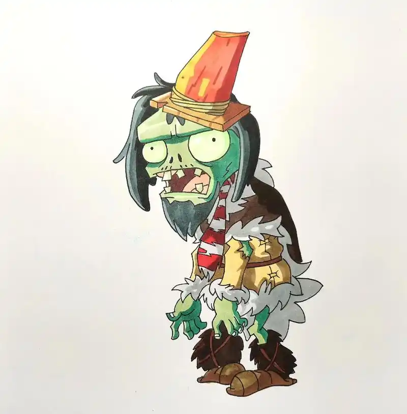 僵尸简笔画手绘过程他是路障什么僵尸