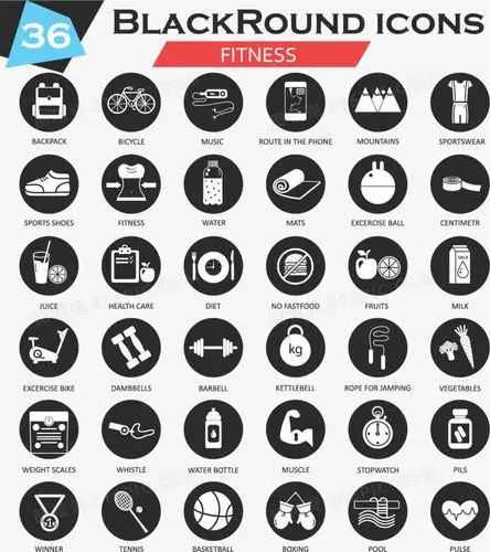 健身项目图标设计矢量素材