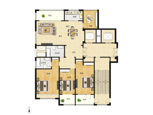 万固观澜府4室2厅2卫户型图