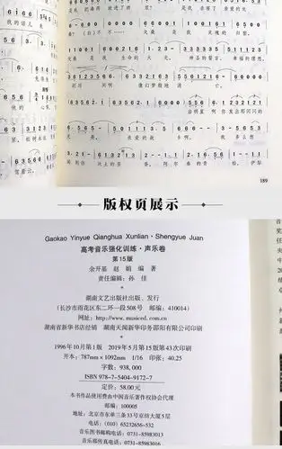 新版全三册 高考音乐强化训练声乐卷 视唱练耳卷 基本乐理卷 第15版