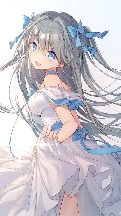 二次元少女回眸插画,天生丽质难自弃,回眸一笑百媚生