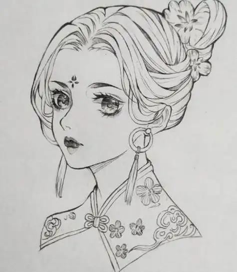 古代人物简笔画铅笔画