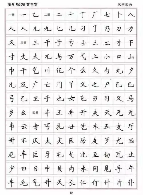 练字楷书结构30法5000常用字字帖汇