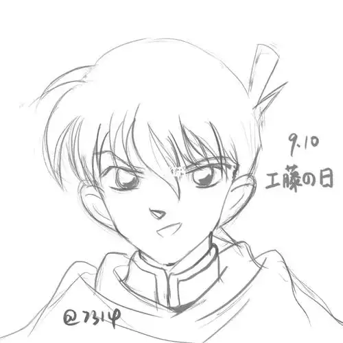 黑衣骑士谁的二次元初恋我不说#工藤新一  #名侦探柯南  #画画的日常