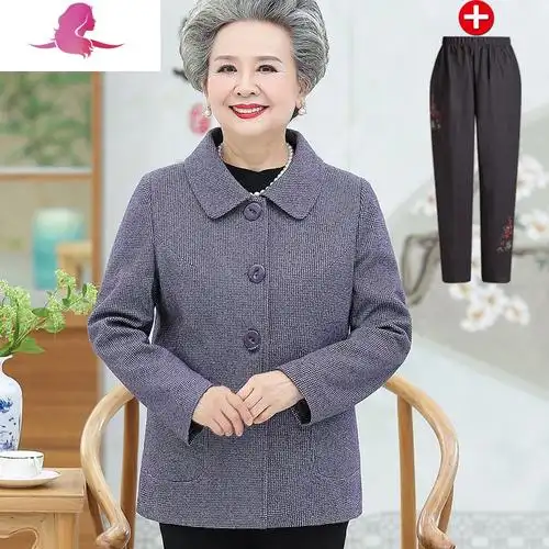 艳如飞中老年人女装秋装外套洋气奶奶气质老人妈妈6070岁80太太服装春