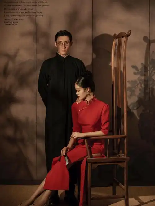 中式风格婚纱照古典旗袍风