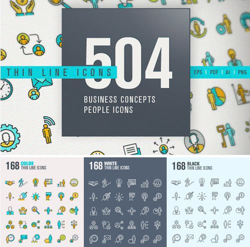 504个★创意扁平化手绘人物图标 图案背景 logo标志图标参考素材