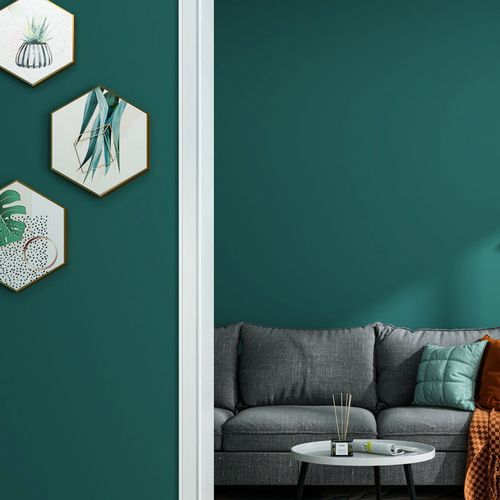 孔雀蓝绿色深蓝纯色现代简约北欧风格背景墙纸客厅卧室墨绿色壁纸