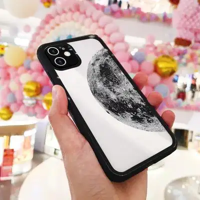 肖战同款月球手机壳适用苹果12透明iphone11玻璃pro全包max摄像头ip12